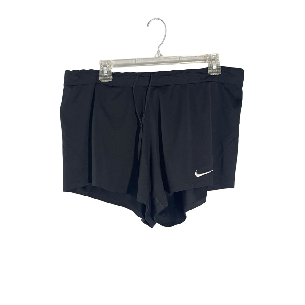 Nike Dri Fit Women's Short Black Running Jogging Shorts Elastic Waist XL